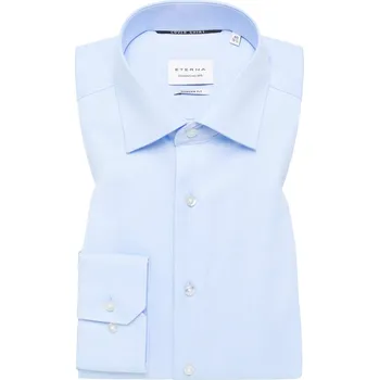 Pánská košile Košile Eterna Modern Fit Twill neprůhledná modrá 8817_10X18K velikost: 45, délka rukávu: prodloužený rukáv