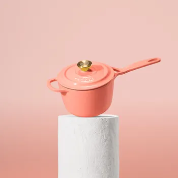 Pánev Huuust Smaltovaný litinový rendlík - 18 cm / Pastelově oranžová