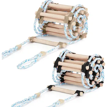 Žebřík Higher Lanový žebřík, 10m, černý/hnědý | HIGHER