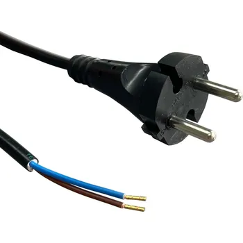 elektrický kabel Flexo PVC šňůra 862151-1-54/3, 2x1,5, dutinky, rovná vidlice, černá - 3 m