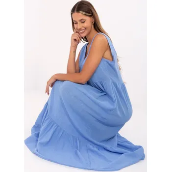 Dámské šaty Lehounké letní maxišaty OCH BELLA modré EU velikost: S