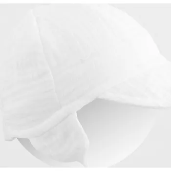 Kojenecká čepice Dětská letní mušelínová čepička s kšiltem New Baby bílá, vel. 80/86
