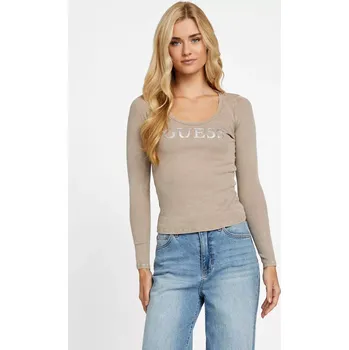 Dámské tričko GUESS módní top Pepper hnědý L