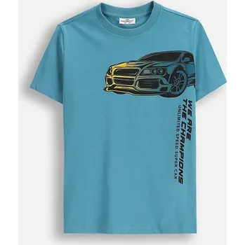 Chlapecké tričko Dětské bavlněné tričko Coccodrillo zelená barva, s potiskem, CITY RACING BOY JUNIOR ZC5143202CBJ 67X, vel. 164