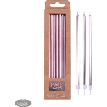 Svíčka PME Svíčky růžové extra dlouhé 18cm - 16 ks
