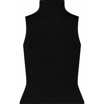 Dámské tričko GAUDI Ribbed Black rolák L Černá