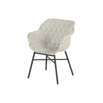 Zahradní nábytek Pevné křeslo Delphine, umělý výplet, diamond a podnož black HN53594833