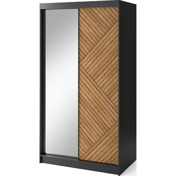 Šatní skříň Šatní skříň Marrphy se zrcadlem 120 cm dub Caramel/černá