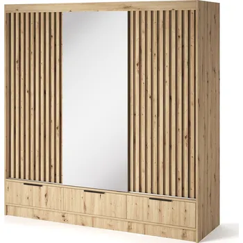 Šatní skříň Šatní skříň Voodi se zrcadlem 180 cm dub Artisan