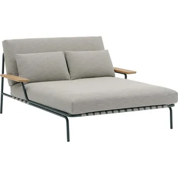 Zahradní lehátko Muuto Lehátko Settle Lounge Bed, Ribbed Weave 2/dark green
