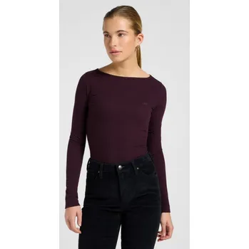 Dámské tričko Triko Lee BOAT NECK TEE DEEP WINE Velikost: L