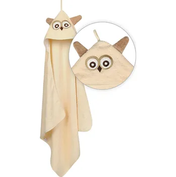 Babymatex Bavlněná osuška pro miminko s kapucí Jimmy 80x80cm - Sovička