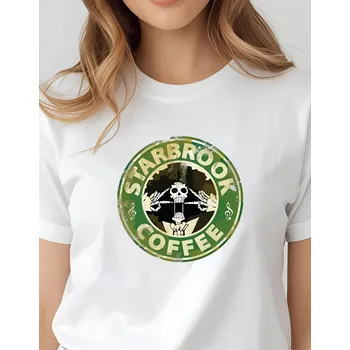 Dámské tričko - Starbrook coffee Parody Barva: Bílá, Velikost: 3XL