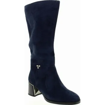 Dámské kozačky YO BY SHOEMAKER Dámské kožené modré kozačky AZLW2582-DARKBLU-265 Velikost 38