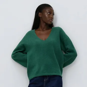 Dámský svetr Reserved - Svetr se širokými rukávy - petrolejová - 147GS-67M - 147GS-67M-XL