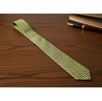 Kravata HEDVA ČESKÝ BROKÁT Kravata ČH 7 cm tisk tureček svět.zelená