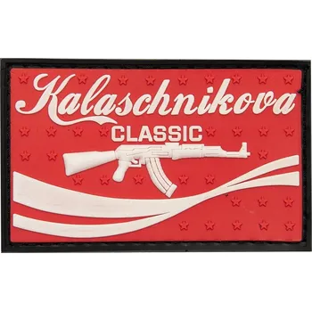Nášivka Plastové 3D patche 3D gumová nášivka KALASCHNIKOVA CLASSIC Patch - Červená