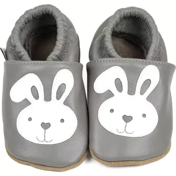 Capáčky AFELO Kožené capáčky - ZAJÍČEK na šedé 18-24 M