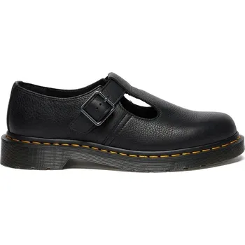 Dámské polobotky Kožené polobotky Dr. Martens Polley dámské, černá barva, na plochém podpatku, DM41408001 99X, EUR 37