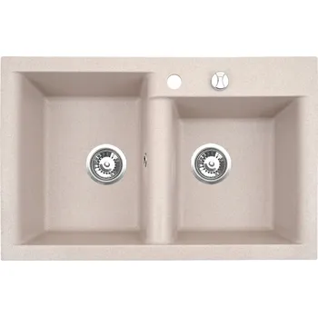 Granitový dřez Dvoukomorový granitový dřez Brenor Estein 2K béžový