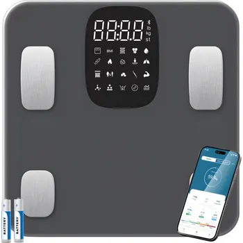 Osobní váha Skleněná digitální koupelnová váha s BLUETOOTH Smart Scale 180 kg a aplikací