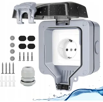 Elektrická zásuvka JEDNOTLIVÁ VENKOVNÍ ZAHRADNÍ ZÁSUVKA VODOTĚSNÁ 250V