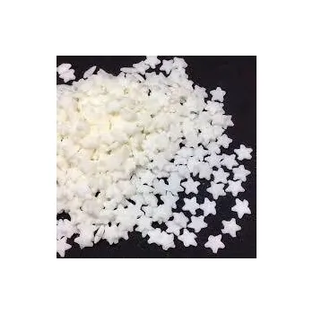 Jedlá dekorace na dort Cukrová dekorace - Hvězdičky SNĚHOVĚ BÍLÉ / 200 g