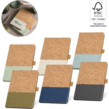 Zápisník KLEE. Zápisník A5 z korku a lnu s linkovanými listy bez potisku bez potisku 5 bez potisku