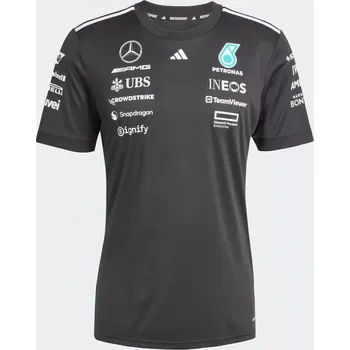 Pánské tričko Týmové tričko Adidas - Mercedes AMG Petronas F1 černé s logy sponzorů - XL