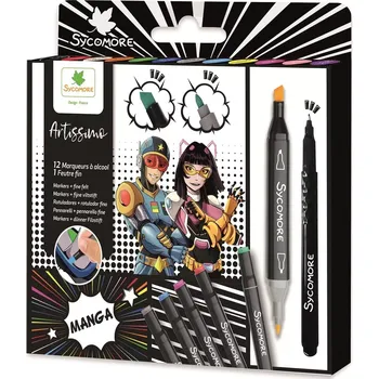 Artissimo oboustranné lihové fixy pro MANGA – sada 10+1