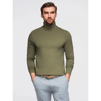 Pánský svetr Ombre Clothing Moderní olivový pánský rolák V7 LSCL-0130