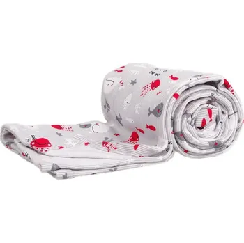 Dětská deka Kaarsgaren Letní deka 100x150cm šedá rybičky