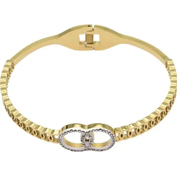 Náramek Mareb Zlatý náramek z chirurgické oceli 316L – symbol nekonečna se zirkony