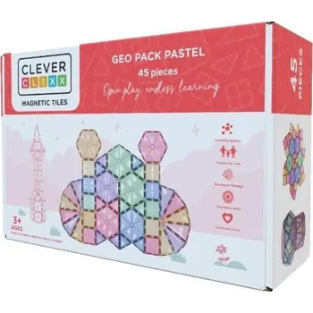 Díl pro stavebnice Cleverclixx Geo Pastel sada 45 ks