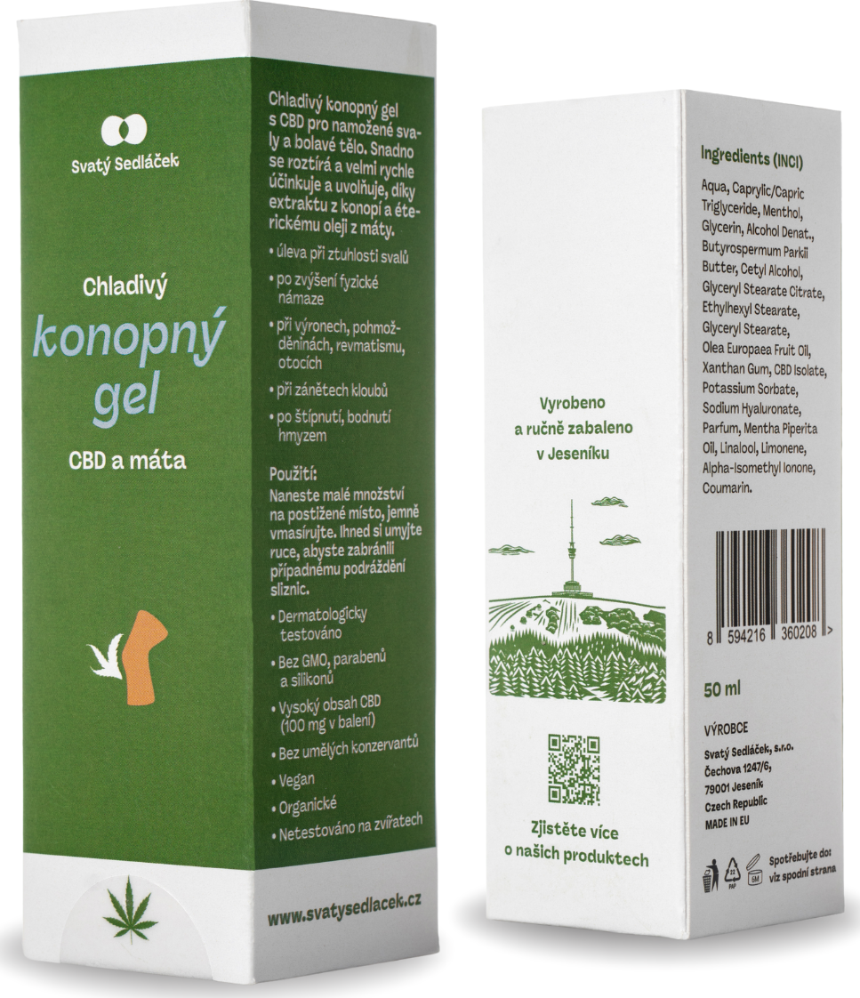 Svatý Sedláček Chladivý konopný gel s CBD 50 ml