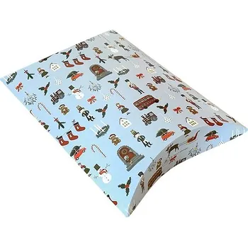 Vánoční dekorace BE NICE EKO Krabička Anglická pohádka modrá, velká, 3 ks