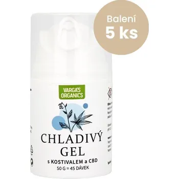 Bylinná léčivá mast Varga's organics Varga's Chladivý gel s kostivalem, mentolem a CBD - 5 balení