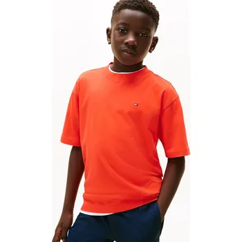 Dětské bavlněné tričko Tommy Hilfiger KB0KB09646.74.122.9BYA oranžová 23X, vel. 74