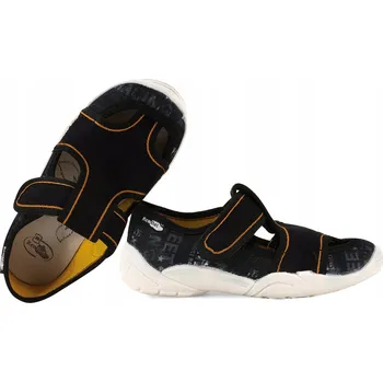 Dívčí obuv RENBUT 33-375 TEXTILNÍ DOMÁCÍ CHLAPECKÉ PAPUČE PAPUČE NA SUCHÝ ZIP černé 28 Černá