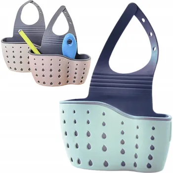 Organizér do dřezu s visícím košíkem do kuchyně a koupelny, Držák na Houbičky