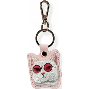 Pouzdro na lokátor / přívěsek na klíče Nimmy pro AirTag Glasses Cool Cat, růžové