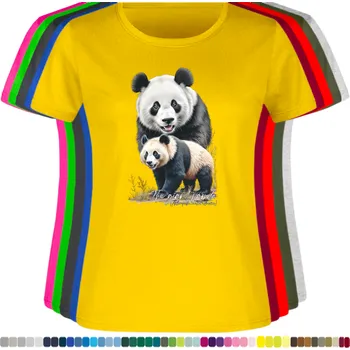 Dámské oblečení damske-levne-bavlnene-tricko-digitalni-potisk-pandy-velke Barva: Yellow - žlutá, velikost: XL