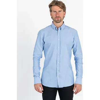 Pánská košile TallGuys Pánská prodloužená Oxford košile | Dlouhý rukáv | Jeans Velikost: XL, Střih: Regular