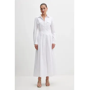 Dámské šaty Bavlněné šaty Bardot 60066DB bílá 00X, vel. XS