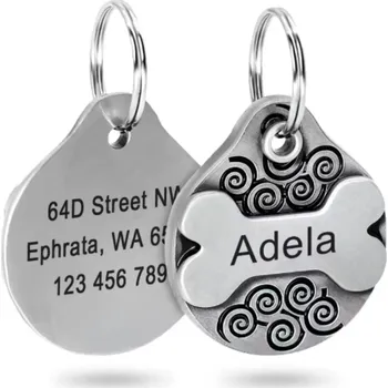 Obojek pro psa WIRBEL Psí známka na obojek pro psy tagID Barva: Černá