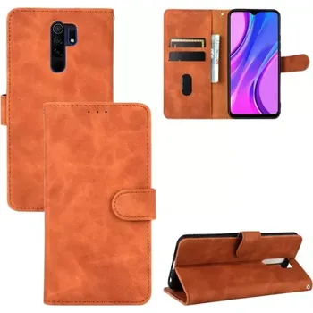 Pouzdro na mobilní telefon TT-TopTechnology Kožené pouzdro Xiaomi Redmi 9 hnědé, brown, řada MAGNETIC