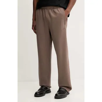 Bavlněné tepláky adidas Originals Ess Wide Pt JW1046 hnědá 84X, vel. M