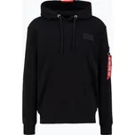 Pánská mikina Alpha Industries Red Stripe Hoodie black