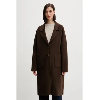 Kabát s vlnou United Colors of Benetton 28F7DN082 hnědá 98X, vel. M