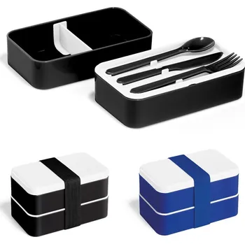 Svačinový box BOCUSE. Obědová krabička. Box na oběd PP a PS 680 mL s příborem 1 bez potisku bez potisku